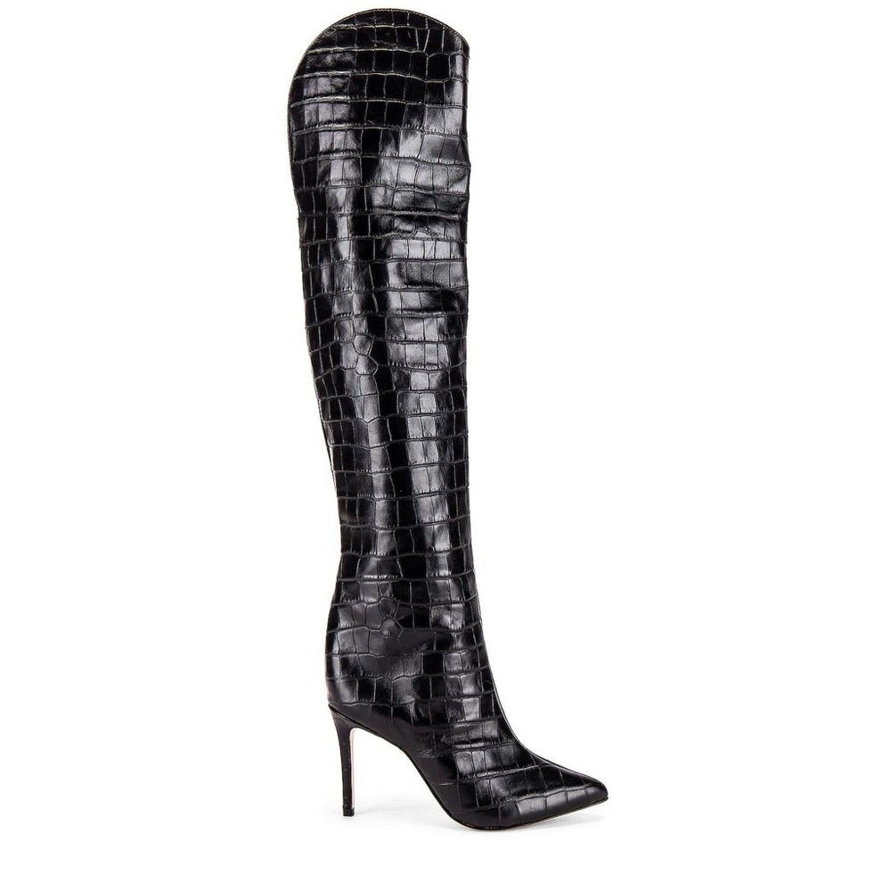 julyanne croc embossed leather stiletto boot schutz 8.5
